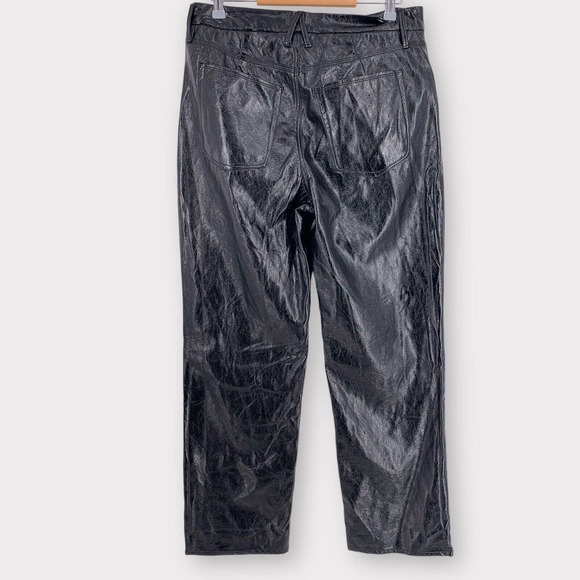 Good American GOOD CLASSIC TEXTURED VINYL PANTS Black 12/31 - Picture 4 of 15